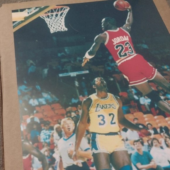 MICHAEL JORDAN BULLS RETRO 8.5x11 FREE THROW LINE DUNK GLOSSY 1988 NBA POSTER - Picture 8 of 10